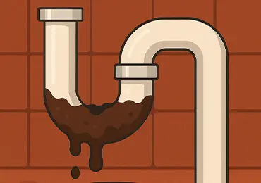 ATASCO FREGADERO TUBO PARED